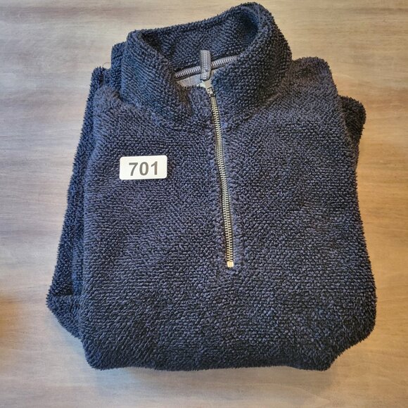 Telluride Men’s Navy Quarter Zip Fleece Pullover Sweater Size Medium - Picture 4 of 7